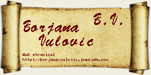 Borjana Vulović vizit kartica